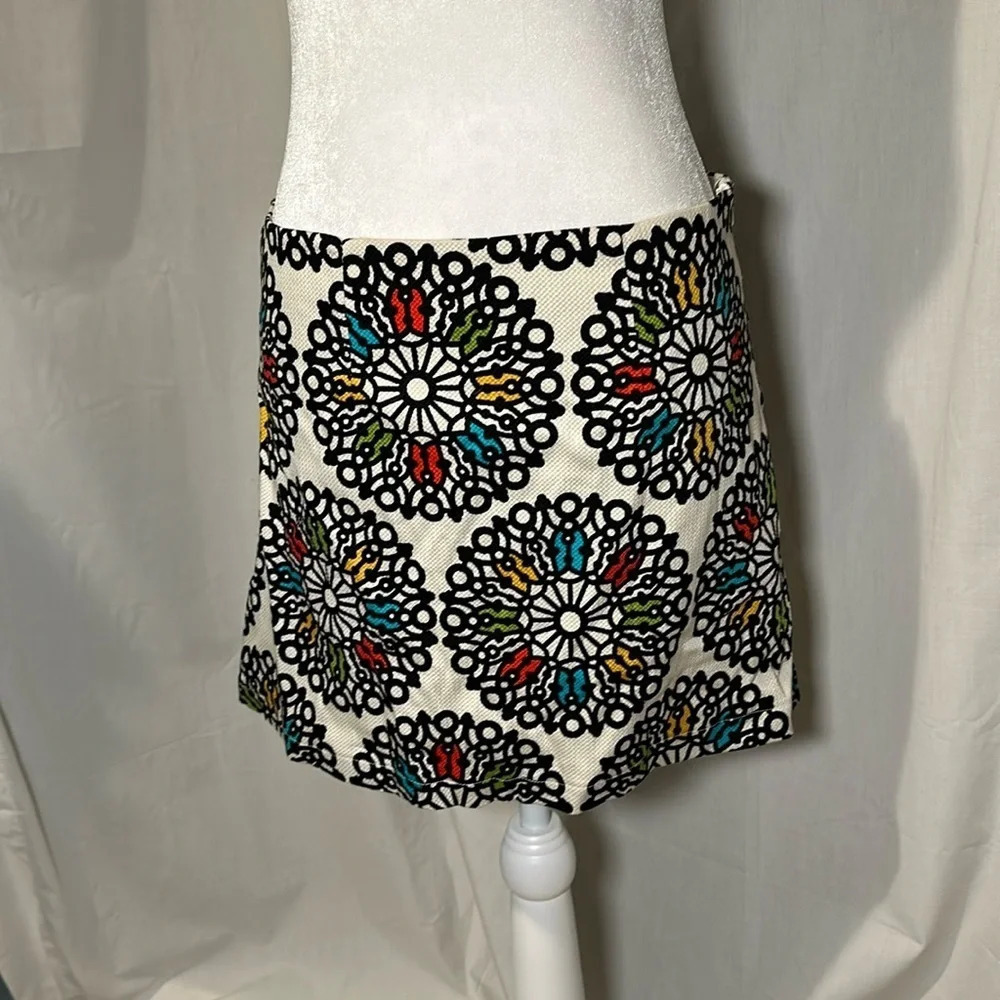 Judith March multicolor patterned mini skirt size medium - made in USA